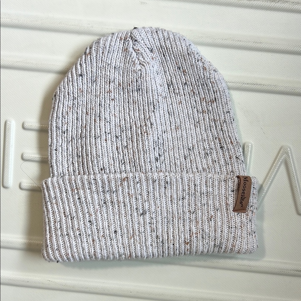 Moosejaw White Knit Beanie Hat